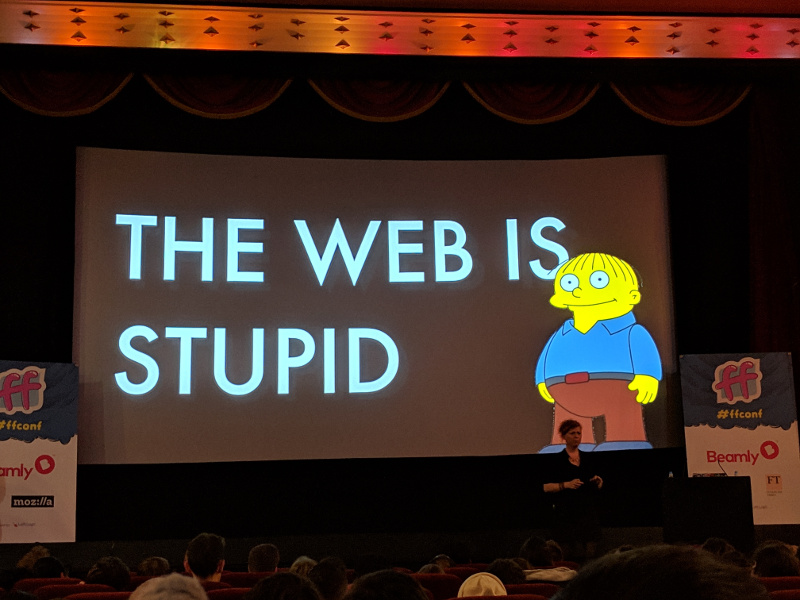 A slide from Charlie Owen's 'Dear Developer, the Web Isn't About You' talk